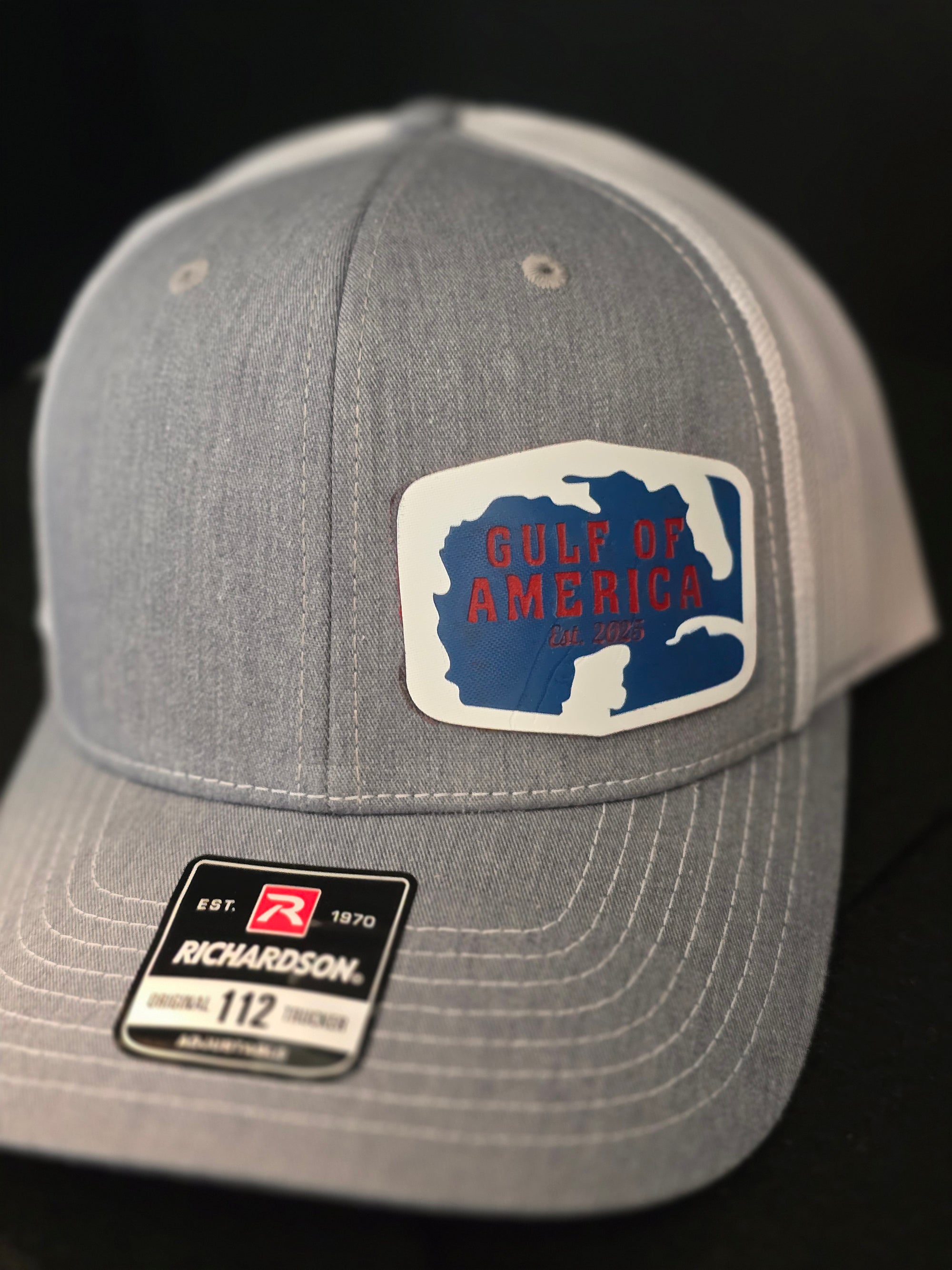 Richardson Gulf of America Acrylic Tri Color Trucker Hat OSFA Est 1970 Model 112 Adjustable Size